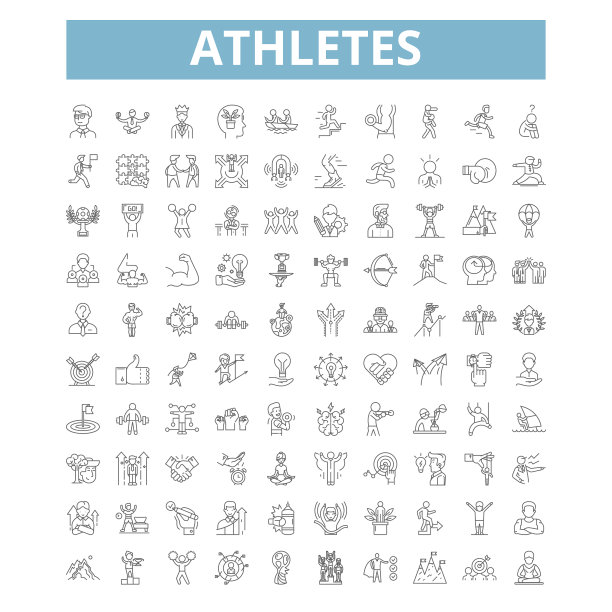 运动员图标，线符号，网络标志图片下载