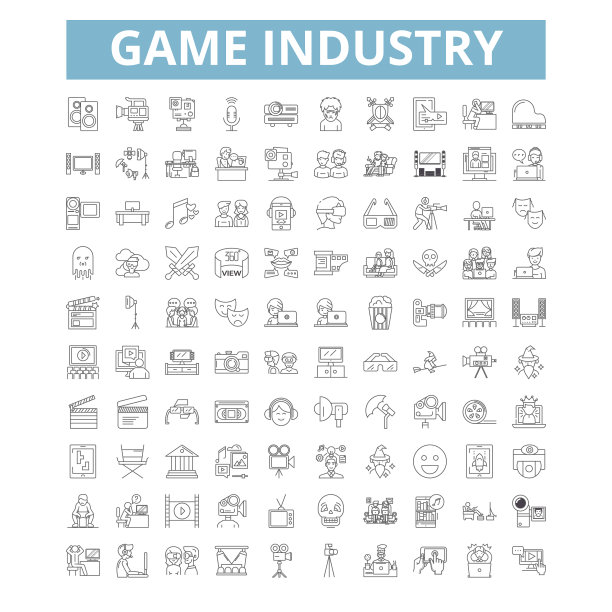 游戏行业图标线符号网页标志图片下载