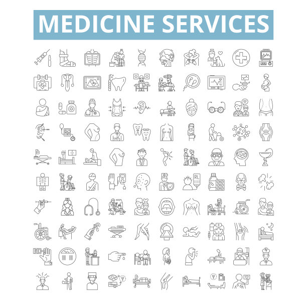医疗服务图标线符号网络标志图片下载
