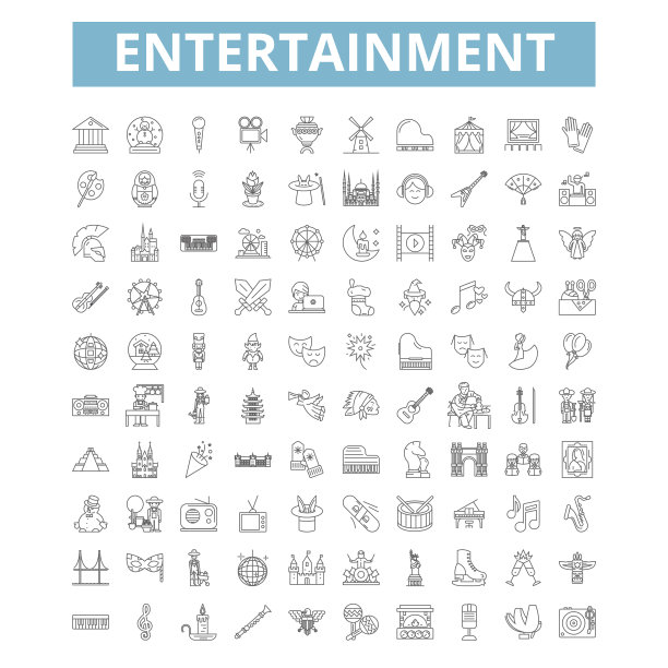 娱乐图标，线符号，网络标志图片下载