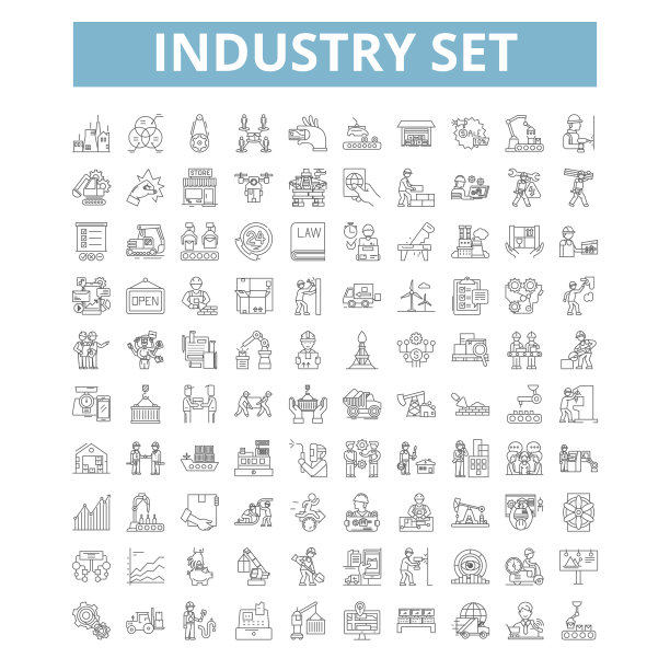行业设置图标线符号网络标志图片下载