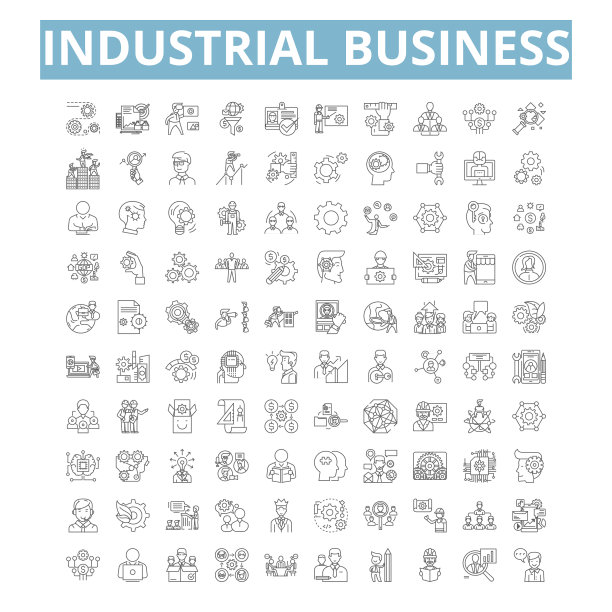 工业商业图标线符号网络标志图片下载