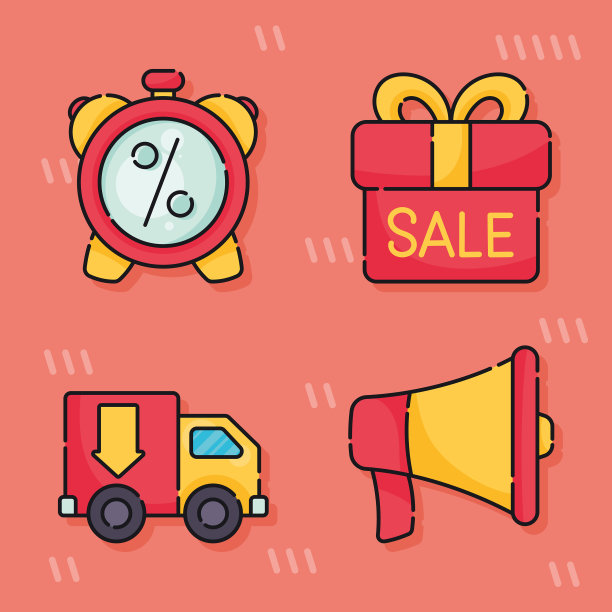 营销销售四大图标图片下载