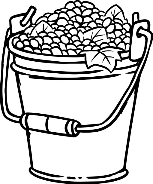 一桶浆果线艺术图标吃当地图片下载