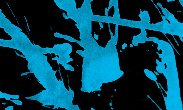 处理蓝墨水飞溅。难看的东西洒出来了。抽象的背景。图片下载