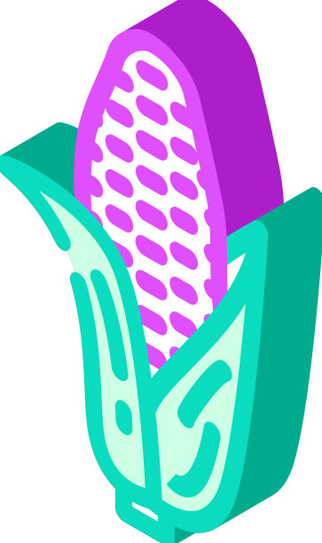 紫色玉米等距图标图片下载