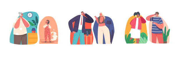 人们通过手机交流，奶奶和图片下载