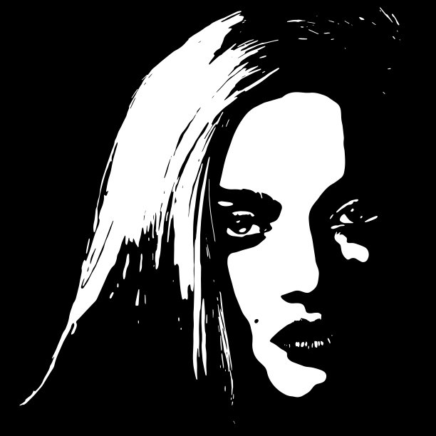 抽象美女脸部轮廓插画图片下载