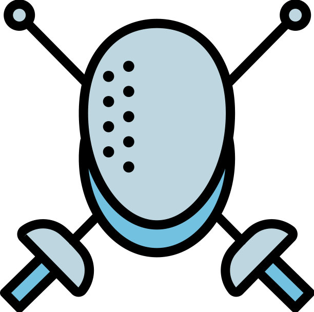 决斗面具图标轮廓击剑男子图片下载