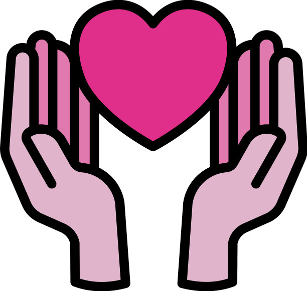 爱心关怀图标轮廓慈善工作图片下载