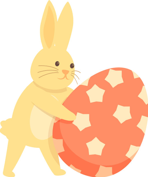 兔子拿大鸡蛋图标卡通卡图片下载