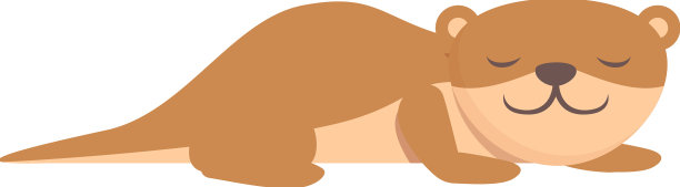 睡觉的黄鼠狼图标卡通白鼬动物图片下载