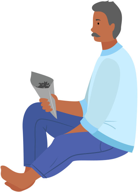 穿着传统服装的印度老人漫画图片下载