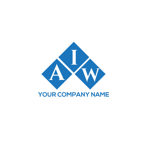 字母标志设计在白色背景Aiw图片下载