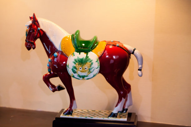 中国古代的唐三彩陶马图片下载