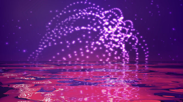 音乐抽象球体背景与倒影在水中。音乐背景概念艺术图片下载