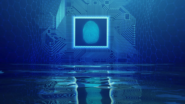 触摸id数字个人识别器。个人数据隐私id概念图片下载