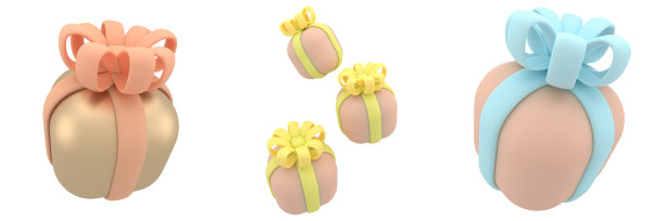 3d插图礼盒图标集。为生日，庆祝，销售，网页图片下载