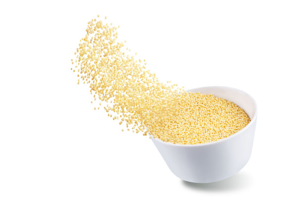 干小米粥在白色的孤立的背景图片下载