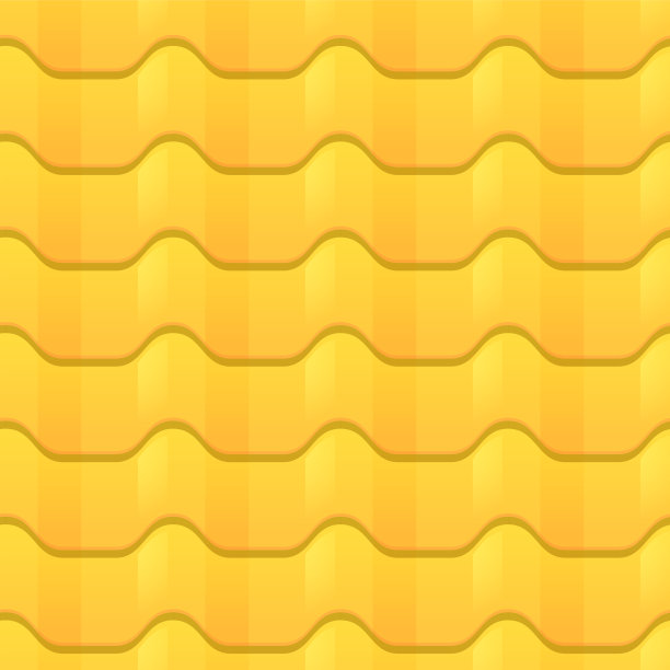 卡通屋顶瓷砖无缝图案，金色屋顶为房屋覆盖-平面矢量插画。图片下载