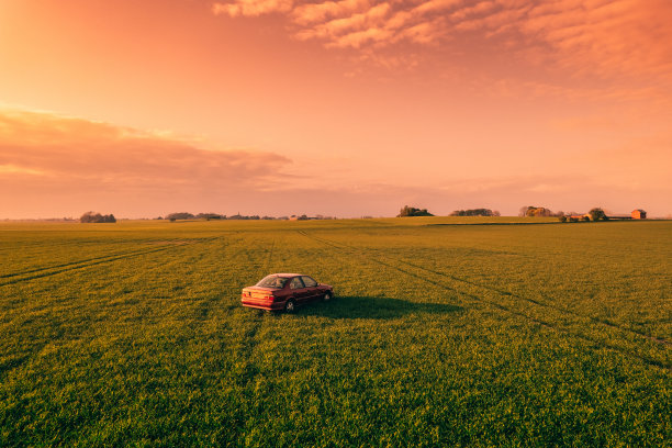 瑞典韦林格——麦田里的汽车，遥远未来的孤独图片下载