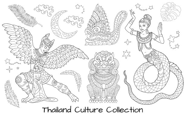 设计设定与泰国恶魔和英雄图片下载