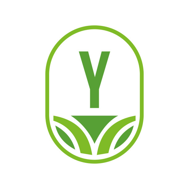 农业徽上的字母Y概念。农业农场标志符号矢量模板图片下载