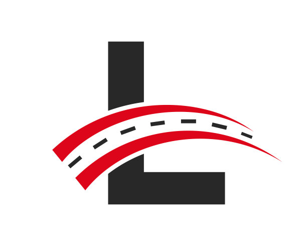 L字母概念上的初始运输标志。最小L字母路徽设计模板图片下载