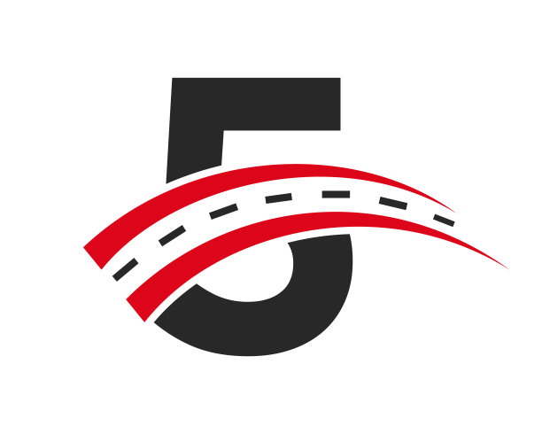 最初的运输标志在5个字母的概念。最小5字母路徽设计模板图片下载