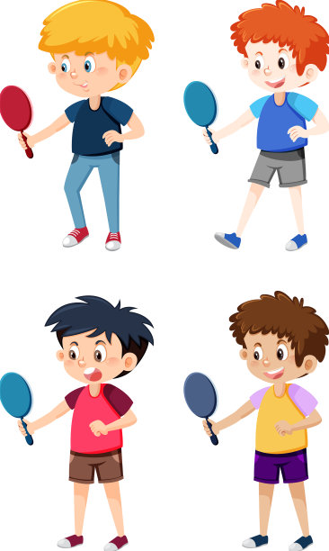 一组不同的男孩手持镜子图片下载