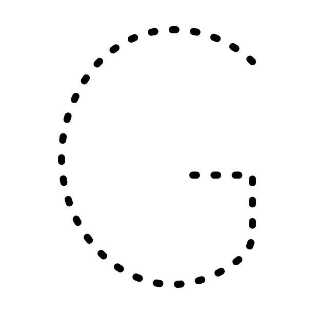 追踪字母G预写虚线元素为幼儿园，学前和蒙台梭利学校的孩子书写练习活动练习题。图片下载