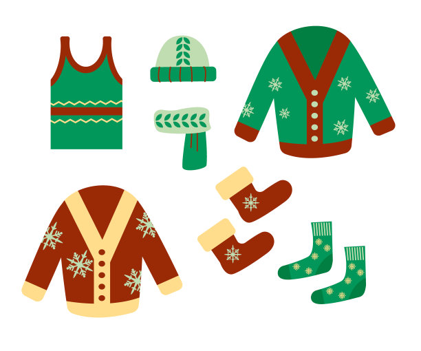 温暖的冬装为新年图案图片下载