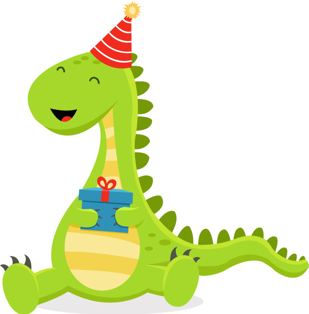 可爱的恐龙和礼物图片下载