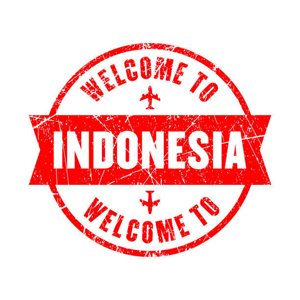 欢迎来到印尼邮票孤立的背景图片下载
