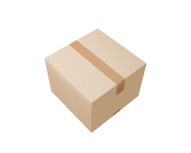 用透明胶带和标签的纸板或纸盒逼真的送货盒。图片下载