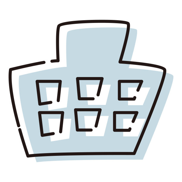 手绘风格的简单建筑图标插画图片下载