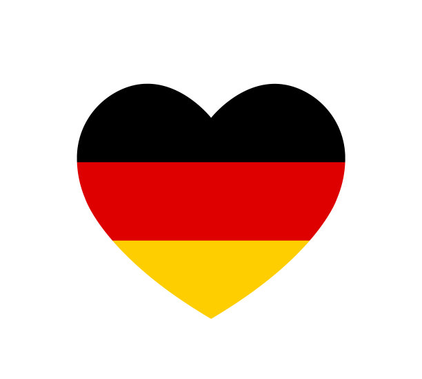 德国统一日爱德国标志心旗图片下载