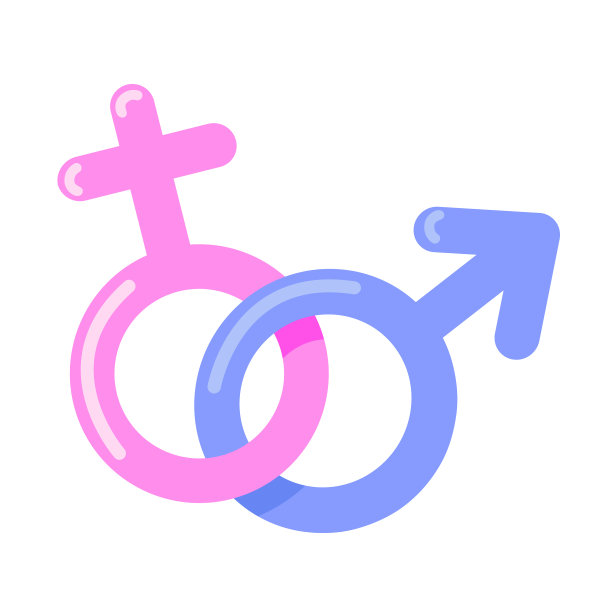 白色背景上的女性和男性符号图片下载