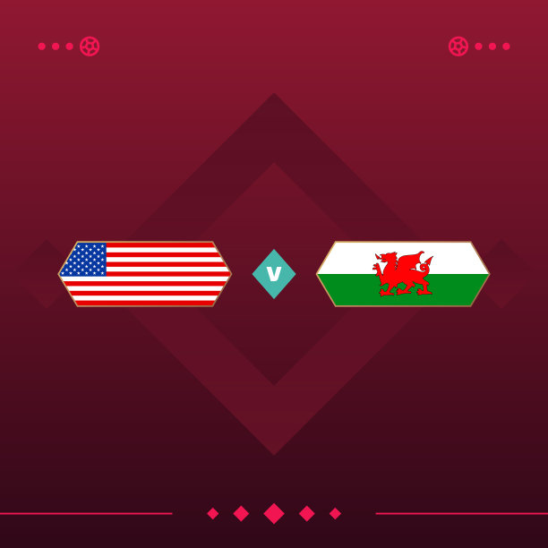 美国威尔士2022年世界足球比赛对红色图片下载