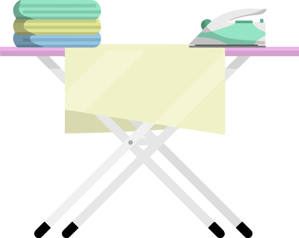 熨衣板用熨斗和折叠亚麻布图片下载