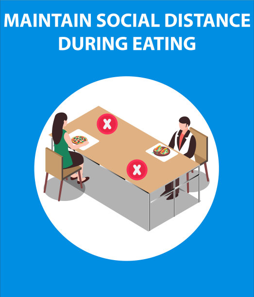 Covid - 19保持社交距离的海报图片下载