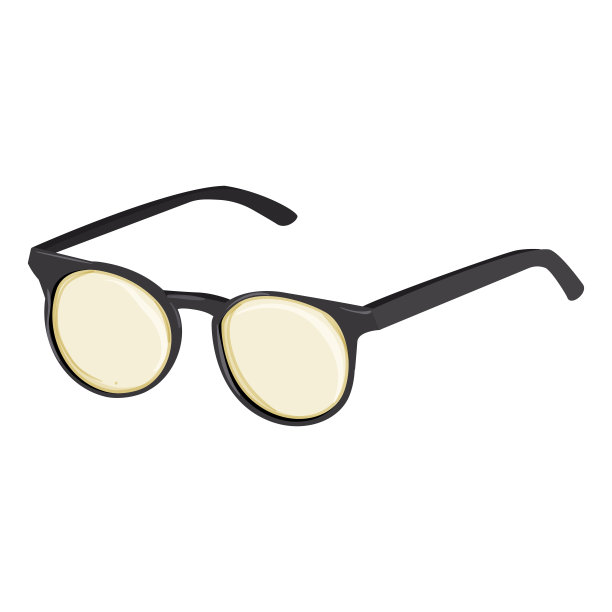 笔记本电脑眼镜卡通矢量插图图片下载