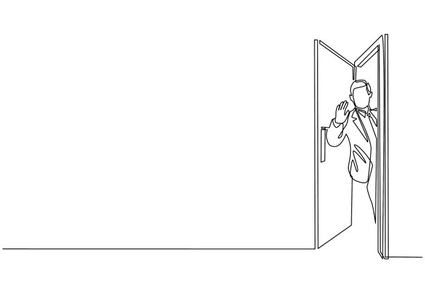 连续一条线画着商人的样子图片下载