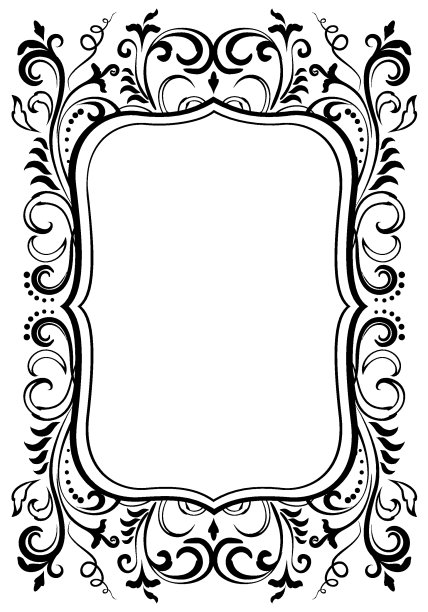 装饰优雅的巴洛克花卉框架图片下载