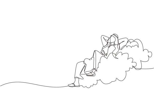 单线画轻松成功图片下载