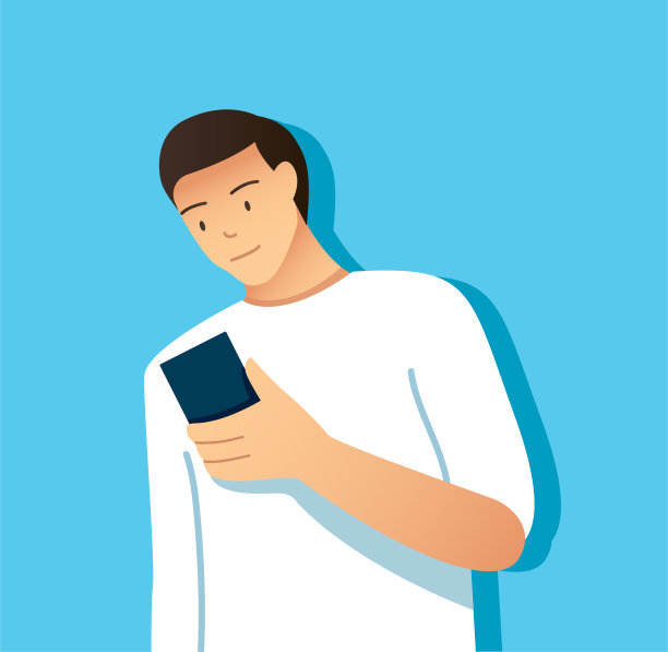 人们拿着智能手机。矢量图图片下载