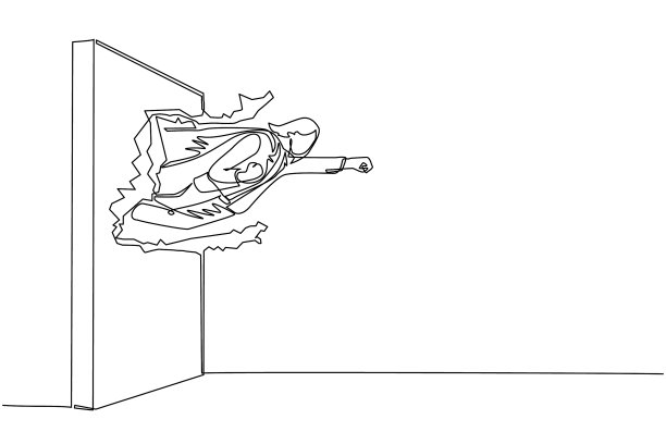 单线画超级女商人图片下载