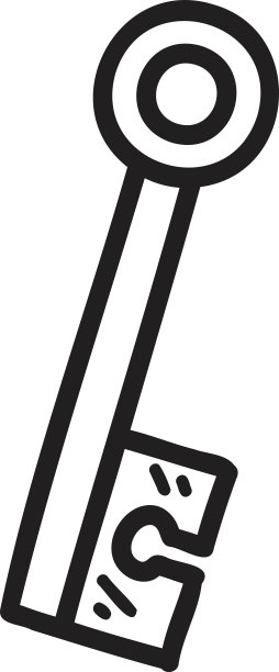 手绘老式钥匙插图图片下载