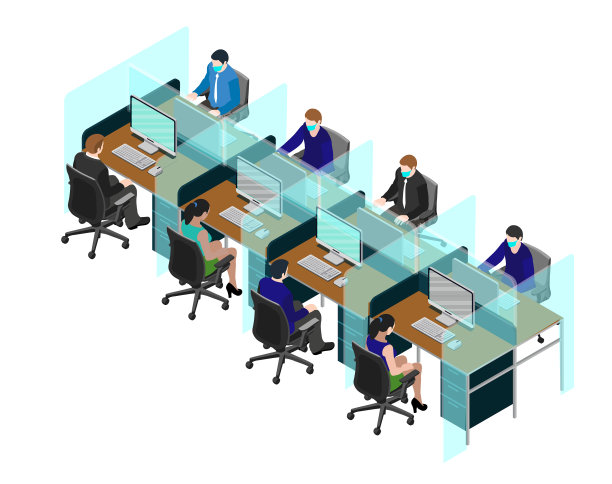 办公台面、工作台玻璃隔断图片下载