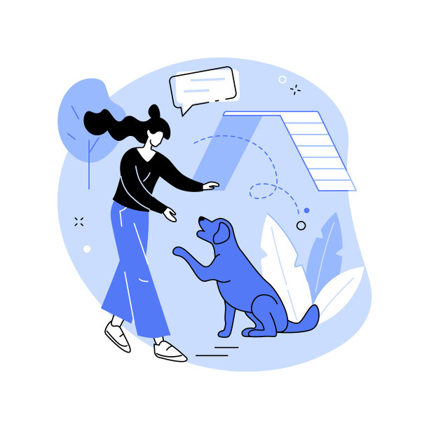 专业宠物训练孤立卡通图片下载